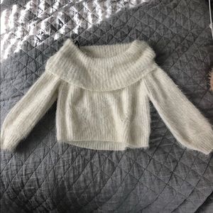 White off the shoulder sweater